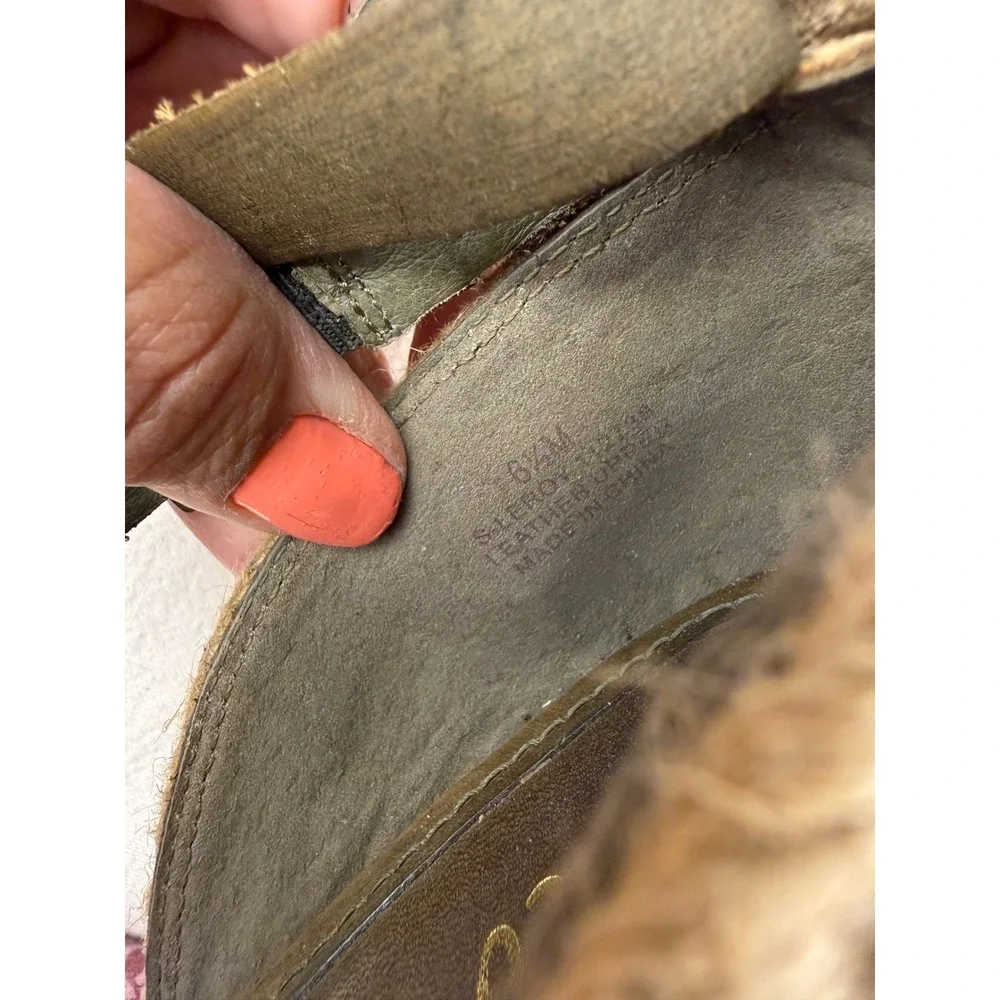 Sam Edelman Leroy Wedge Sandals Womens 5.5M Olive Green Bohemian Chic Espadrille